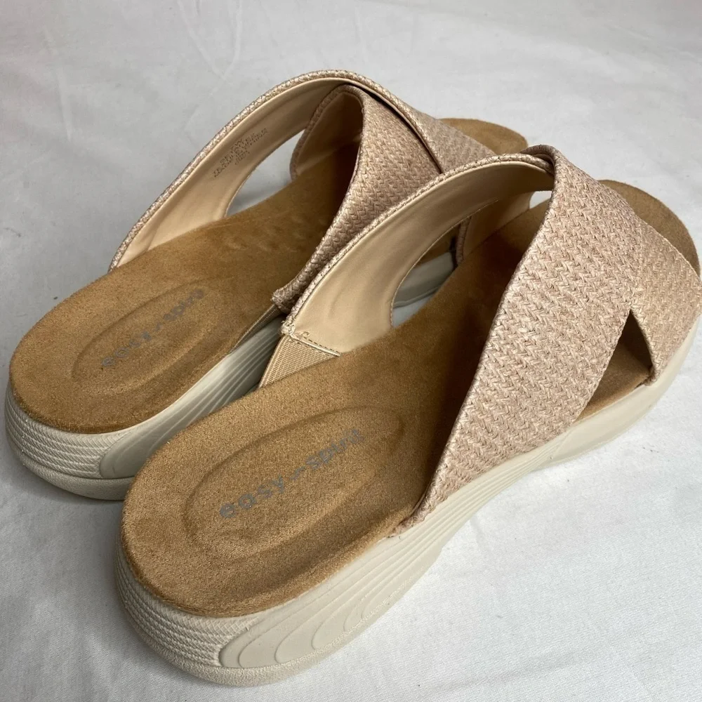 Easy Spirit Womens Taite Light Natural Slide Sandal 7W